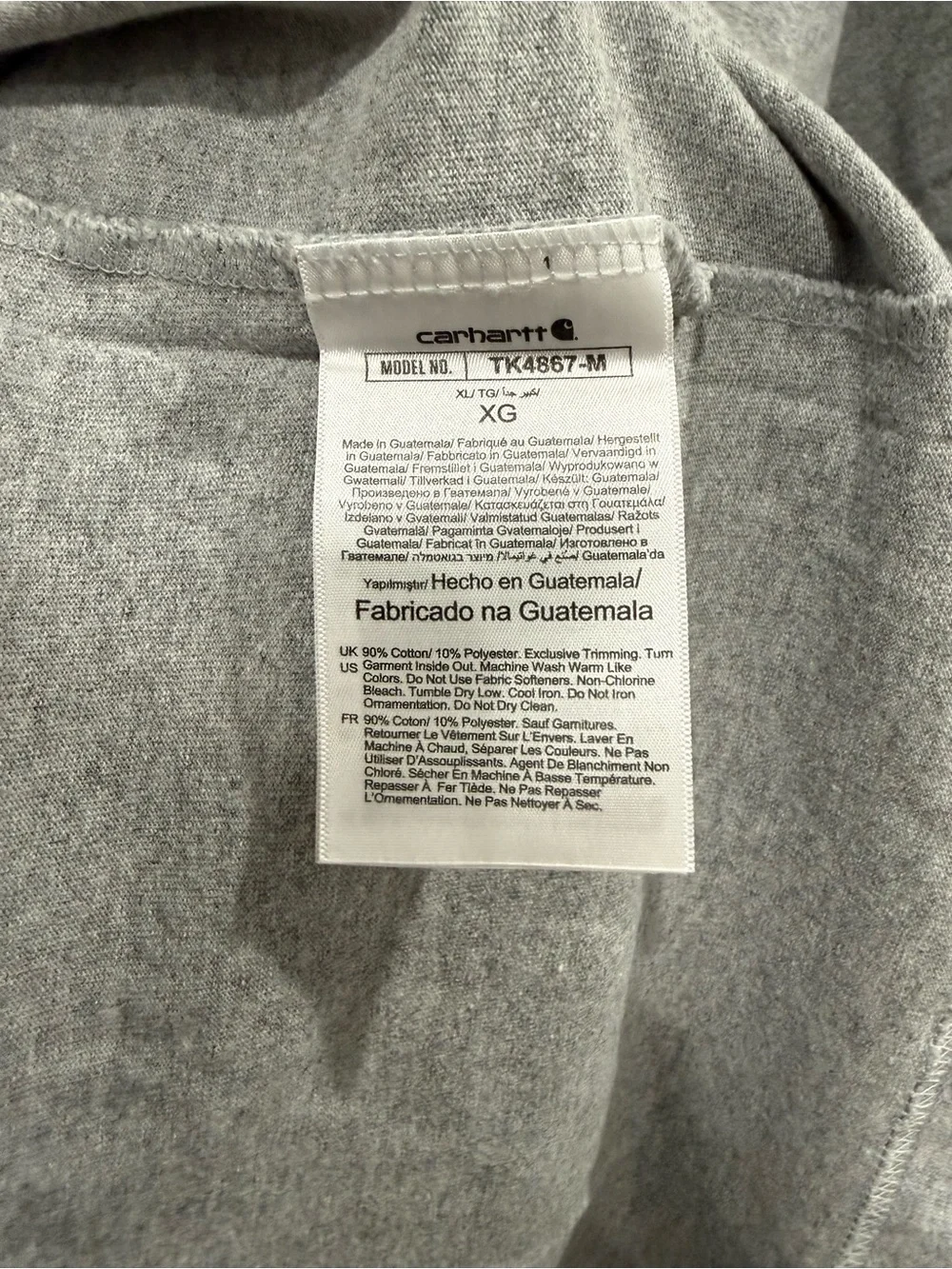 Carhartt Gray Short Sleeve Logo T-Shirt - Picture 3 of 4
